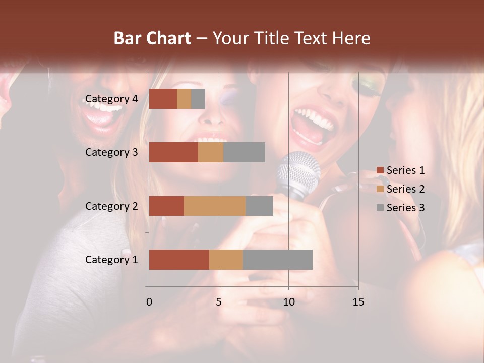 A Group Of People Singing Into A Microphone PowerPoint Template