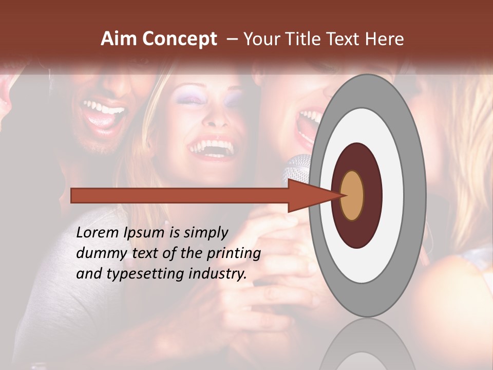 A Group Of People Singing Into A Microphone PowerPoint Template