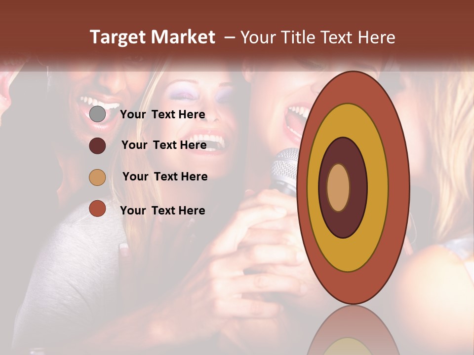 A Group Of People Singing Into A Microphone PowerPoint Template