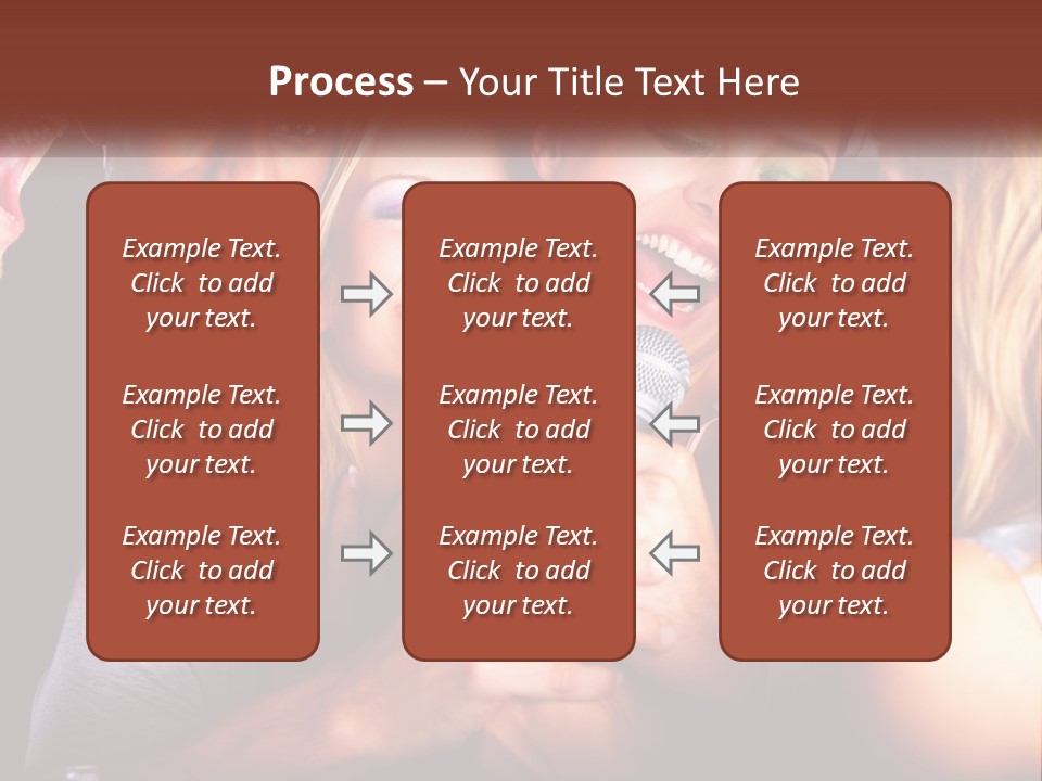 A Group Of People Singing Into A Microphone PowerPoint Template