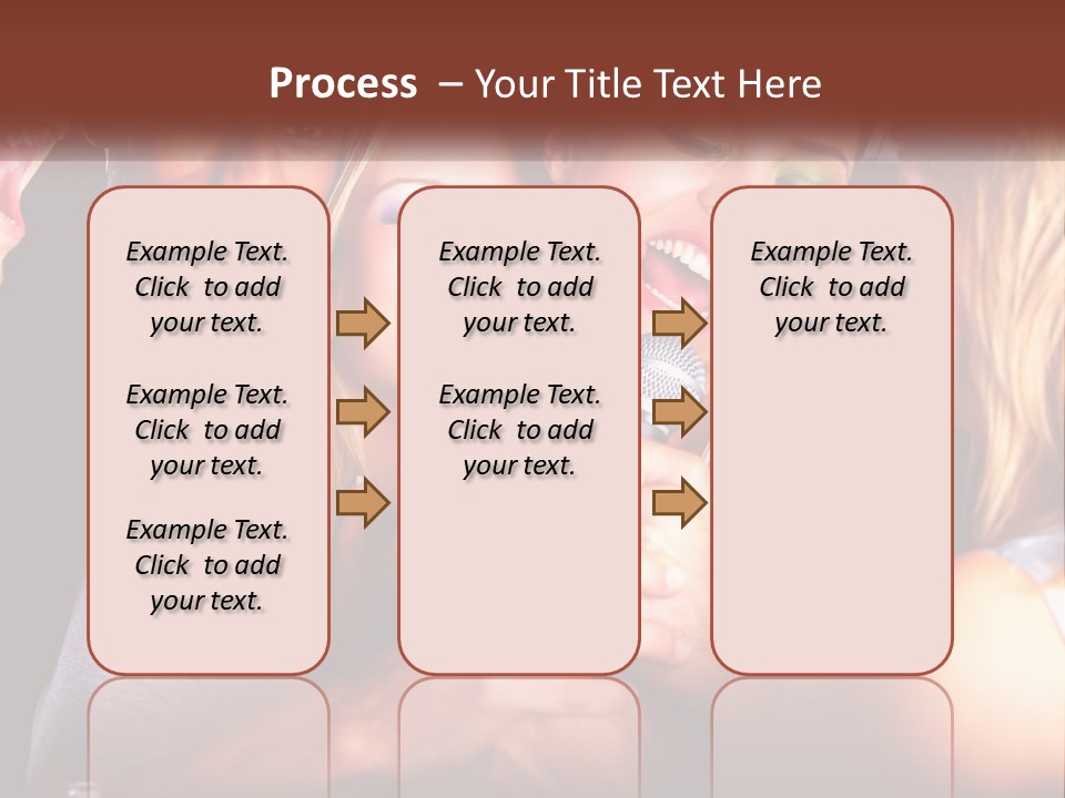 A Group Of People Singing Into A Microphone PowerPoint Template