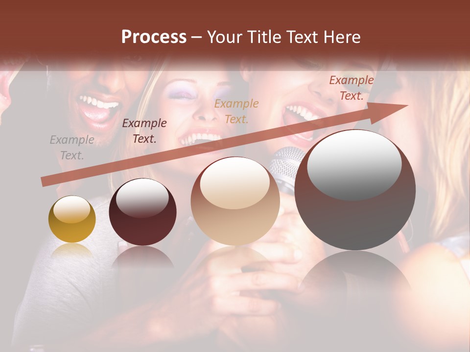 A Group Of People Singing Into A Microphone PowerPoint Template