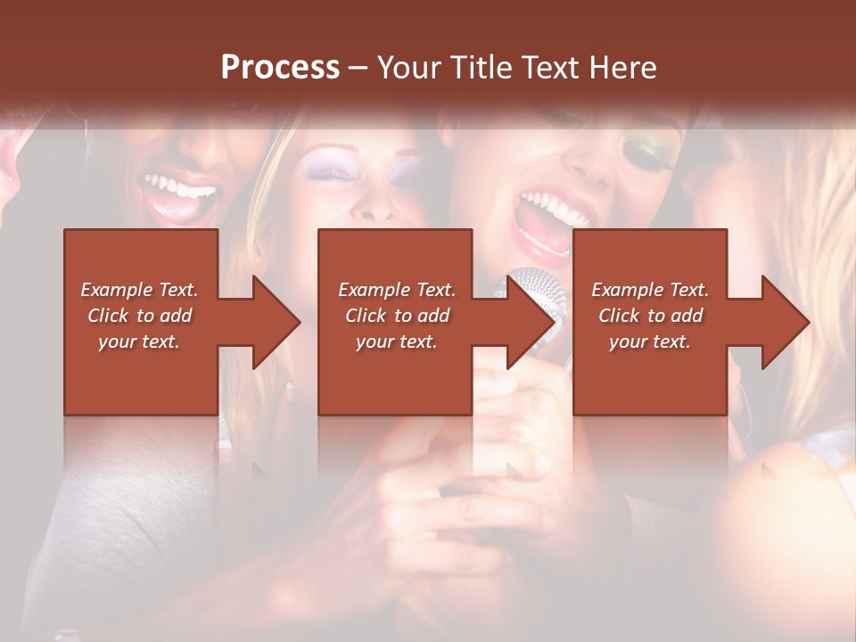 A Group Of People Singing Into A Microphone PowerPoint Template