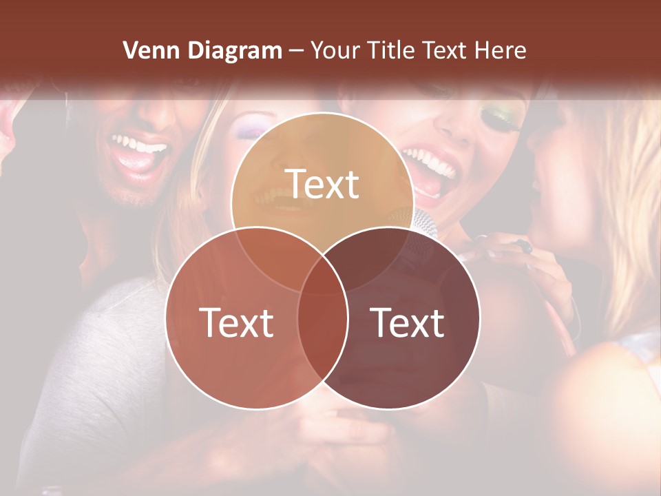 A Group Of People Singing Into A Microphone PowerPoint Template