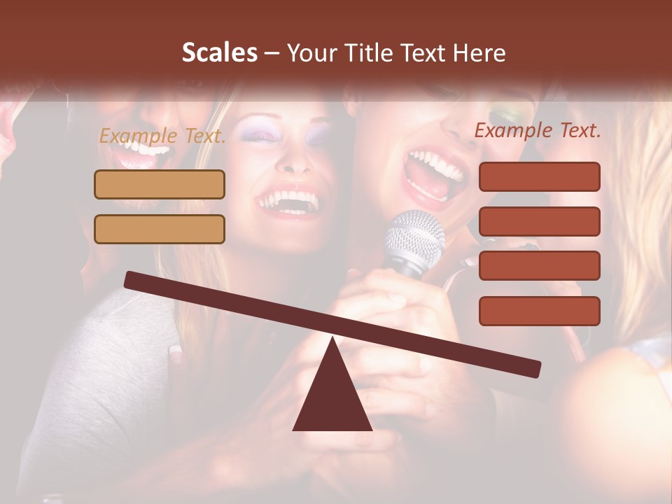 A Group Of People Singing Into A Microphone PowerPoint Template