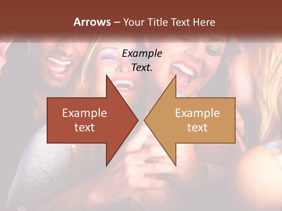 A Group Of People Singing Into A Microphone PowerPoint Template