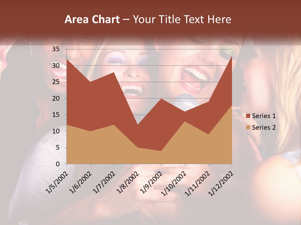 A Group Of People Singing Into A Microphone PowerPoint Template