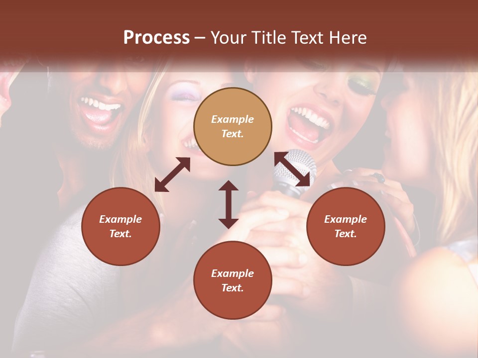 A Group Of People Singing Into A Microphone PowerPoint Template