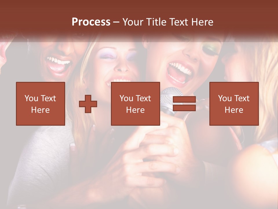 A Group Of People Singing Into A Microphone PowerPoint Template