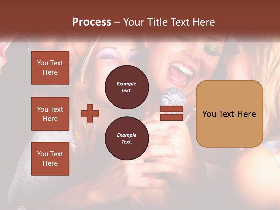 A Group Of People Singing Into A Microphone PowerPoint Template