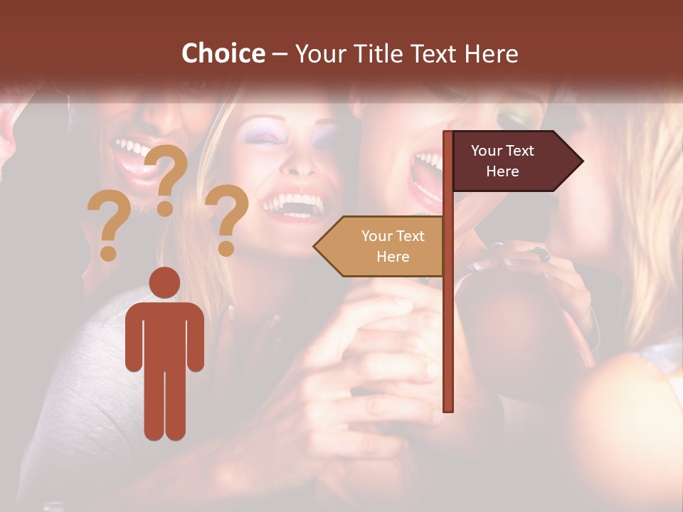 A Group Of People Singing Into A Microphone PowerPoint Template