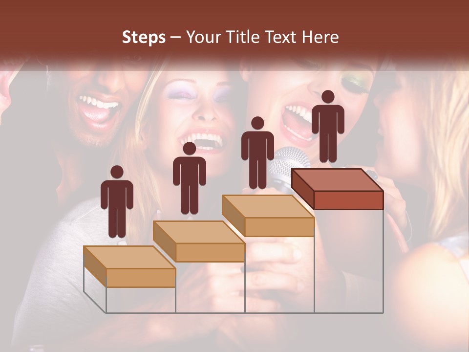 A Group Of People Singing Into A Microphone PowerPoint Template