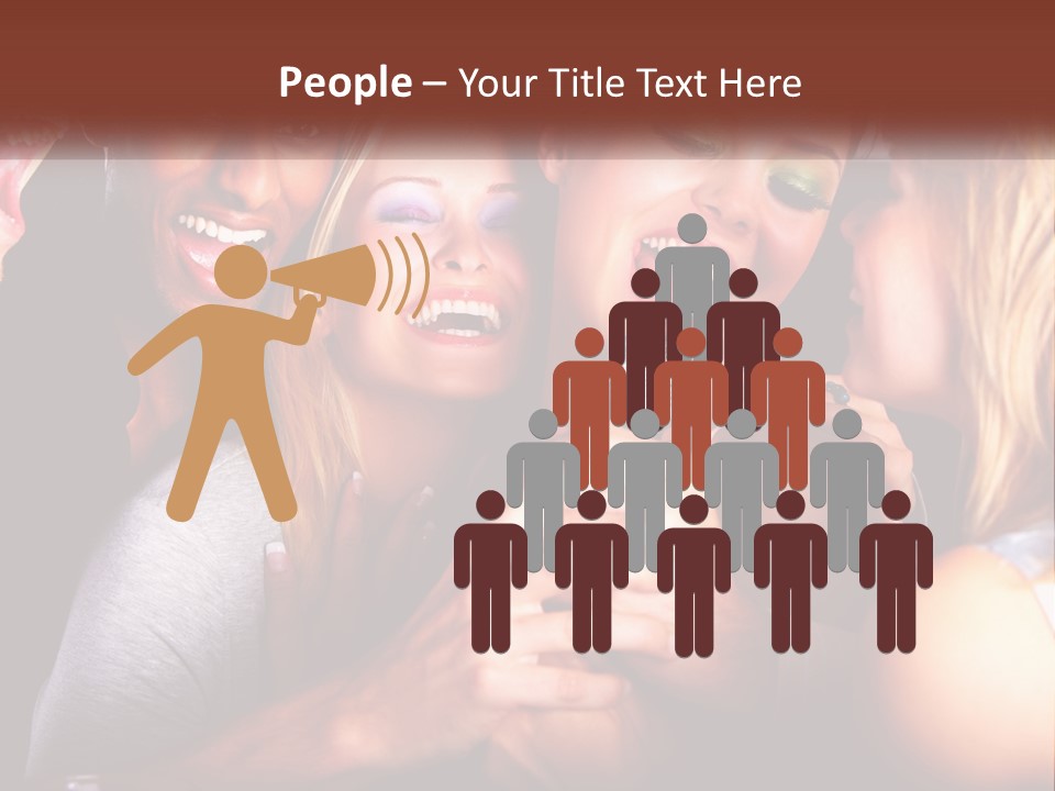 A Group Of People Singing Into A Microphone PowerPoint Template