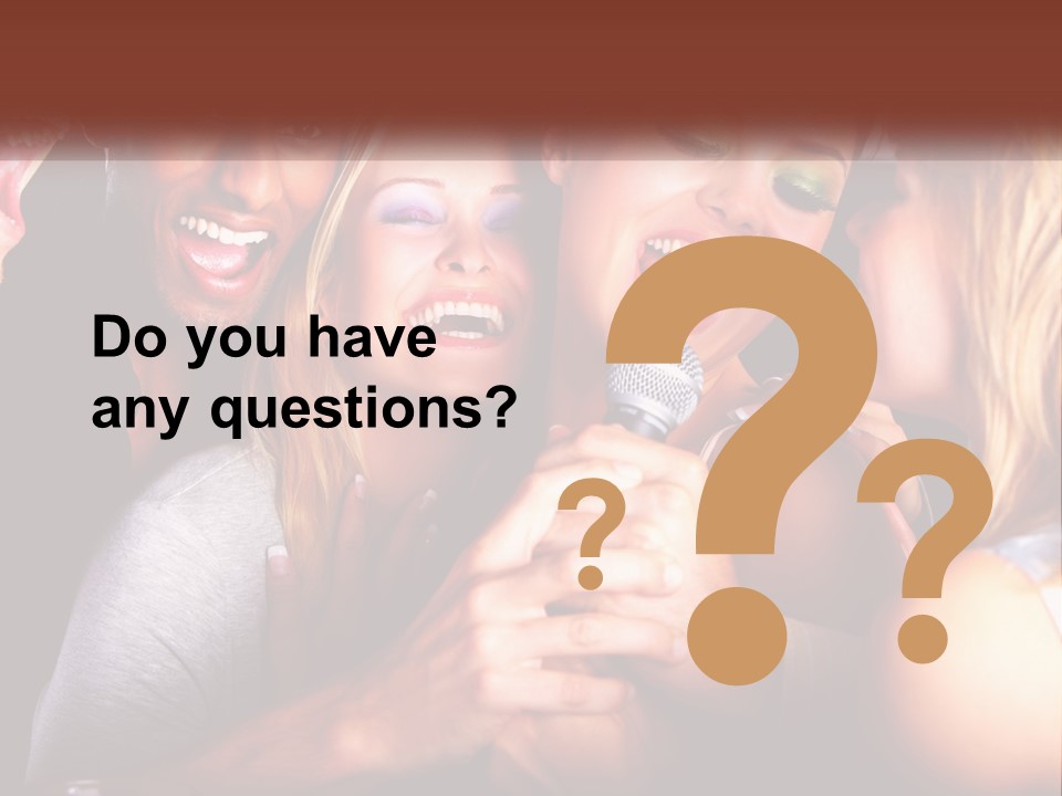 A Group Of People Singing Into A Microphone PowerPoint Template