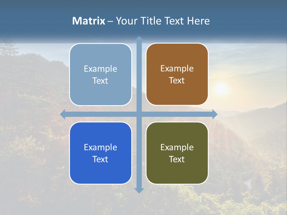 A Scenic View Of A Mountain Range With The Sun Setting In The Distance PowerPoint Template