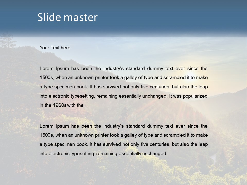 A Scenic View Of A Mountain Range With The Sun Setting In The Distance PowerPoint Template