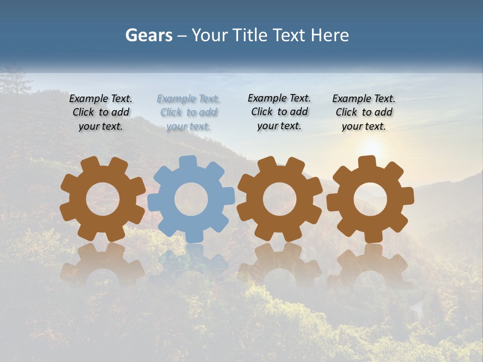 A Scenic View Of A Mountain Range With The Sun Setting In The Distance PowerPoint Template