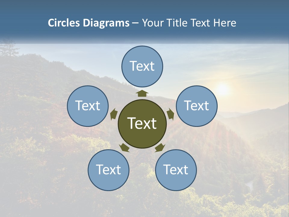 A Scenic View Of A Mountain Range With The Sun Setting In The Distance PowerPoint Template