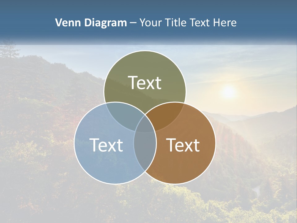 A Scenic View Of A Mountain Range With The Sun Setting In The Distance PowerPoint Template