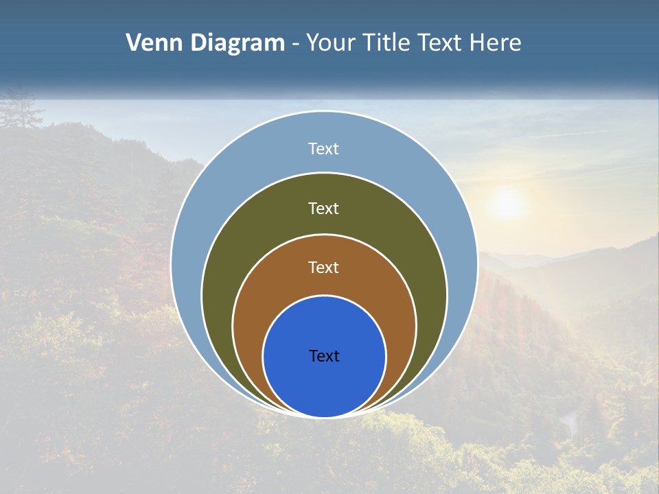 A Scenic View Of A Mountain Range With The Sun Setting In The Distance PowerPoint Template