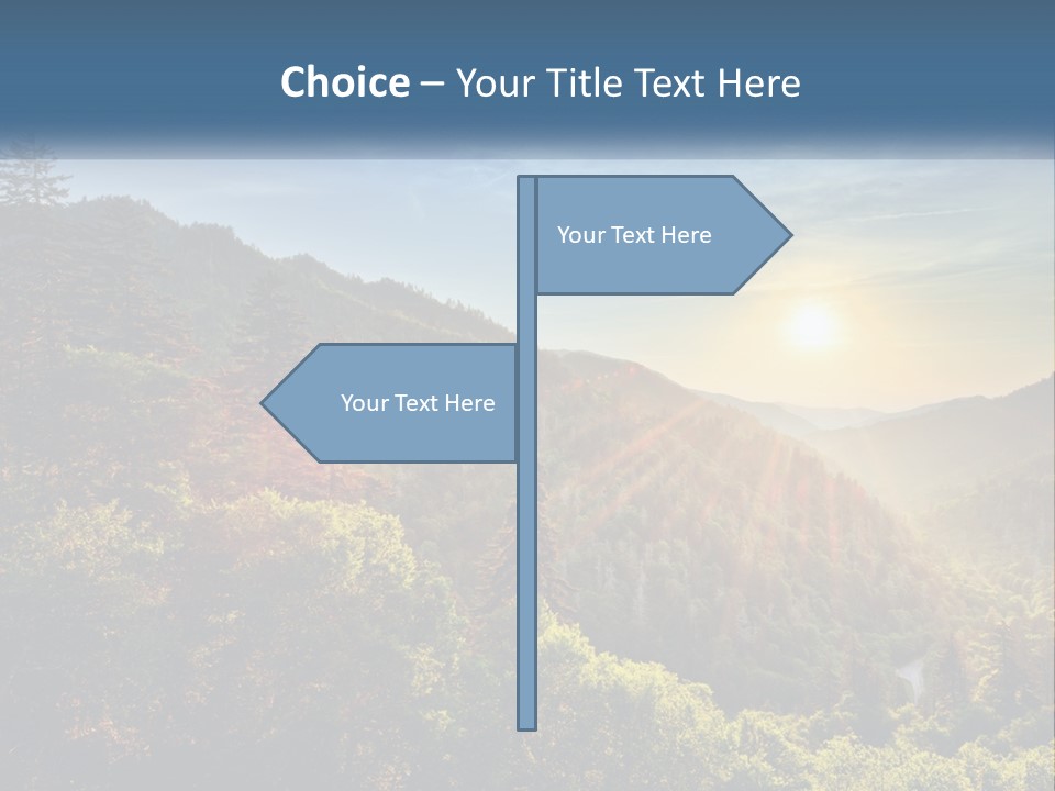 A Scenic View Of A Mountain Range With The Sun Setting In The Distance PowerPoint Template