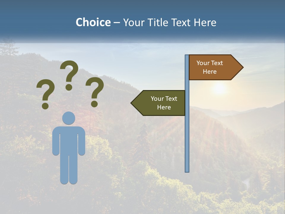 A Scenic View Of A Mountain Range With The Sun Setting In The Distance PowerPoint Template