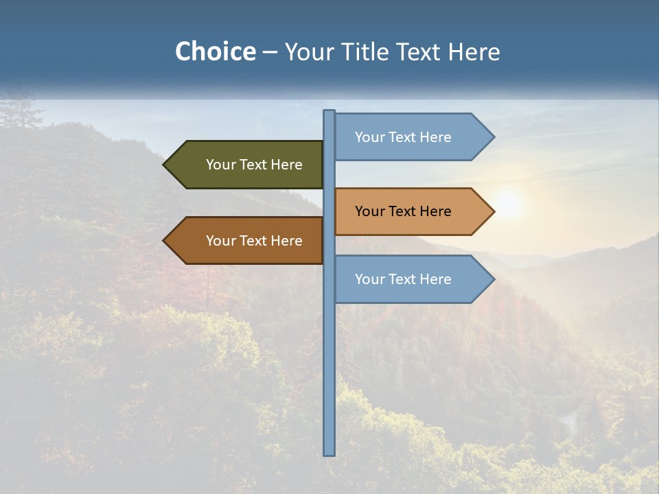 A Scenic View Of A Mountain Range With The Sun Setting In The Distance PowerPoint Template