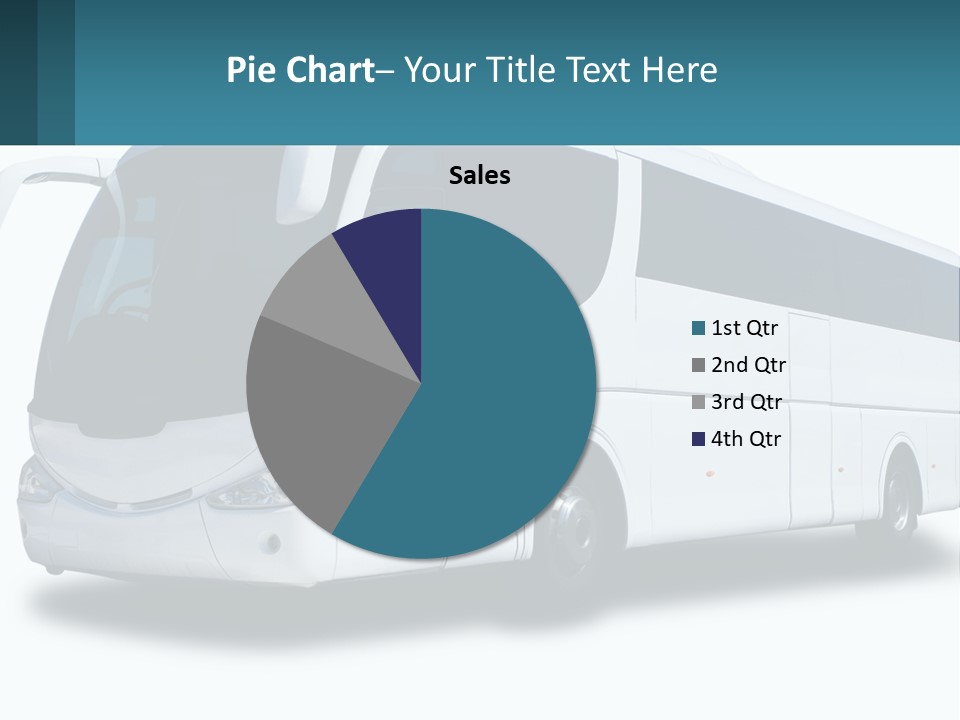A White Bus Is Shown With A Blue Background PowerPoint Template