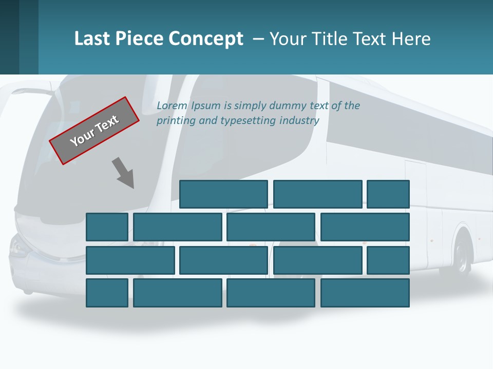A White Bus Is Shown With A Blue Background PowerPoint Template
