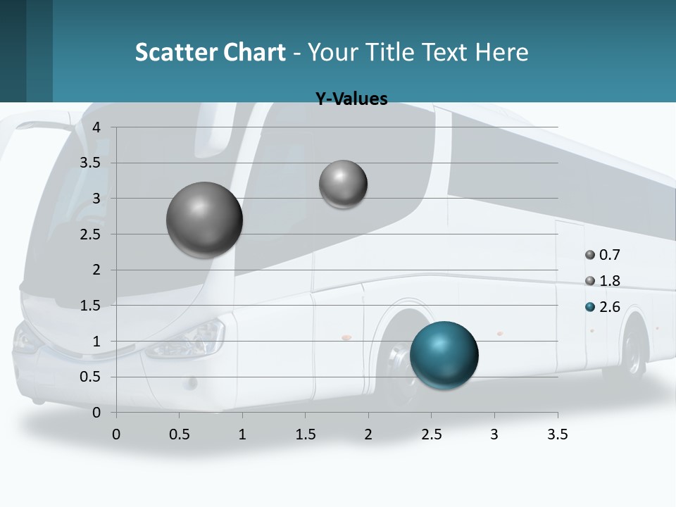 A White Bus Is Shown With A Blue Background PowerPoint Template