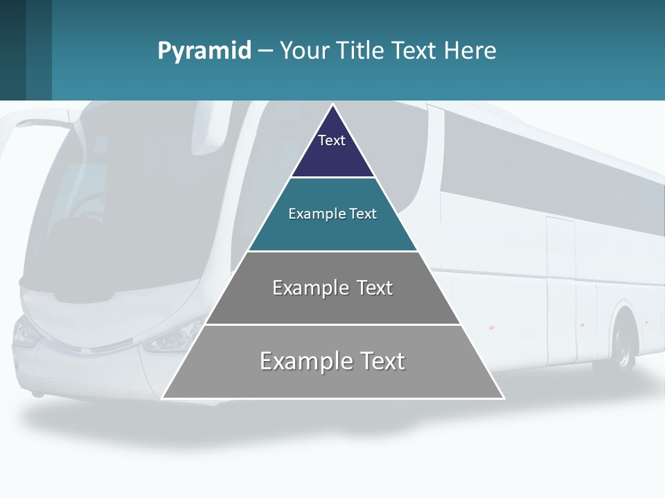 A White Bus Is Shown With A Blue Background PowerPoint Template