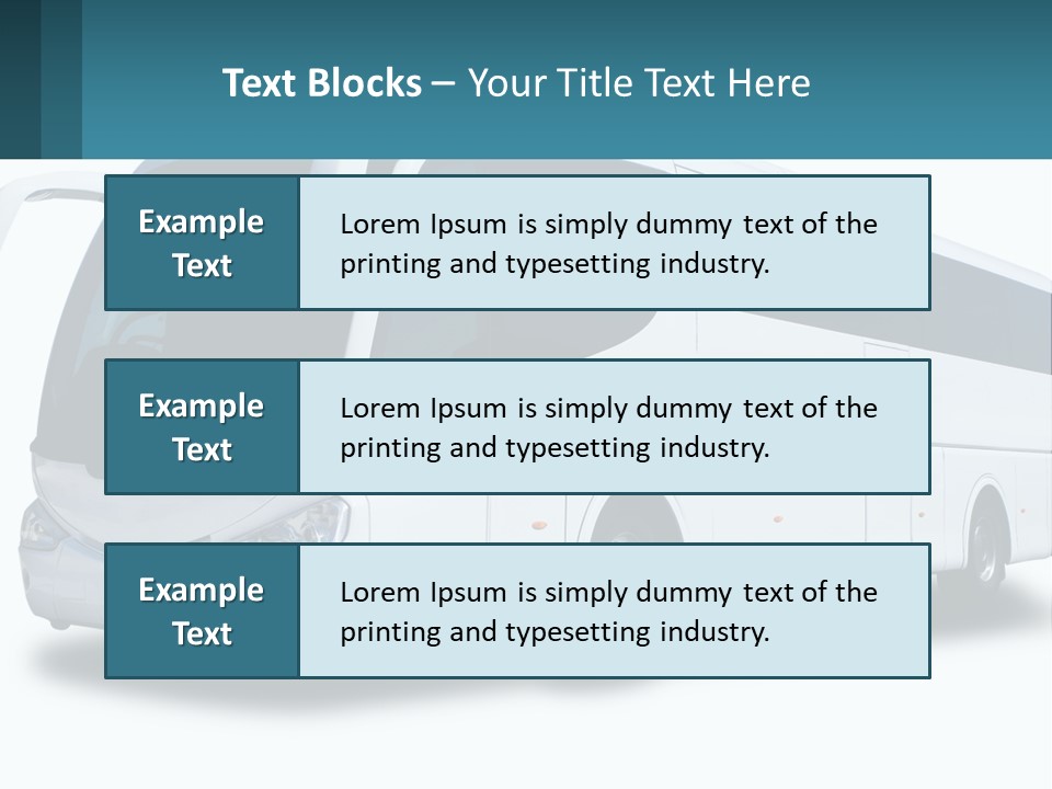 A White Bus Is Shown With A Blue Background PowerPoint Template