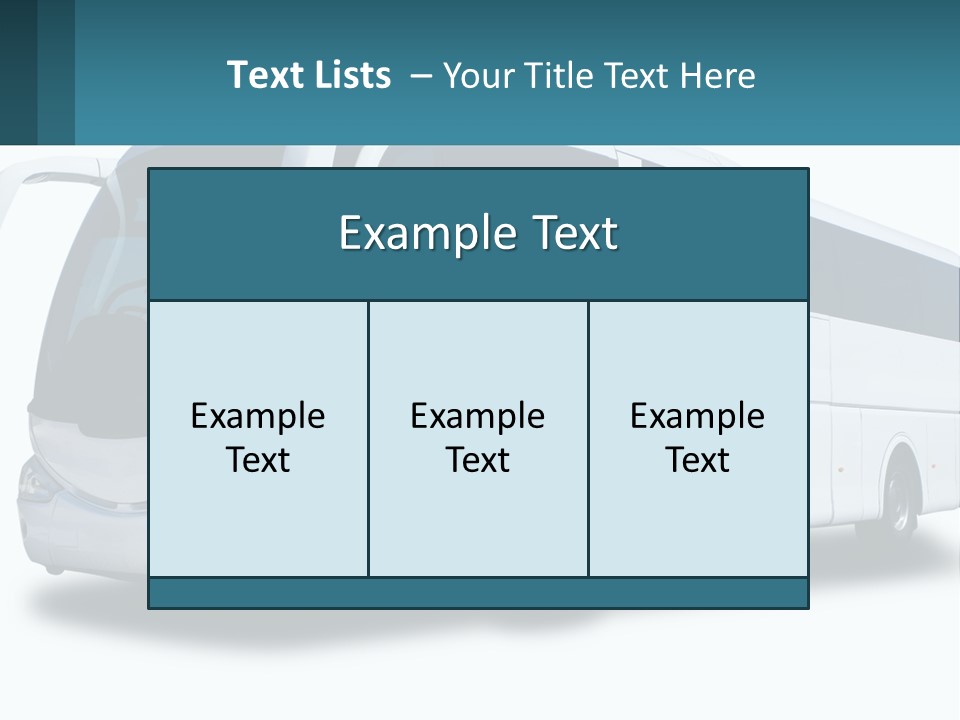A White Bus Is Shown With A Blue Background PowerPoint Template