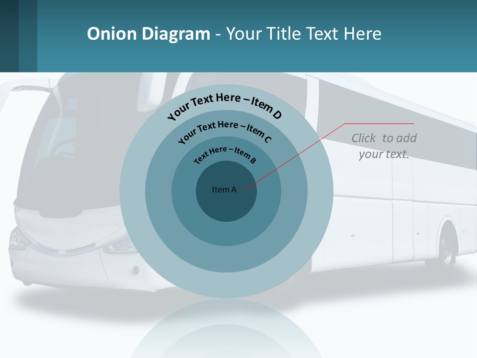 A White Bus Is Shown With A Blue Background PowerPoint Template