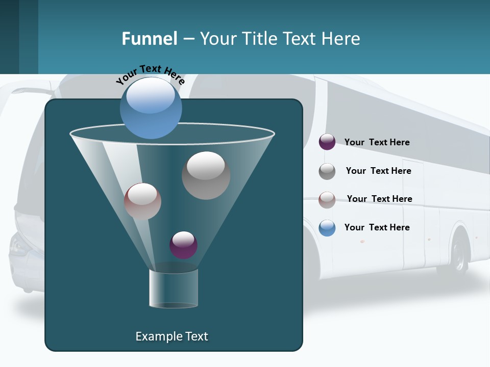 A White Bus Is Shown With A Blue Background PowerPoint Template