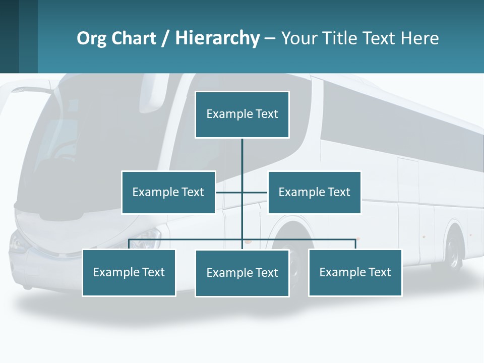 A White Bus Is Shown With A Blue Background PowerPoint Template