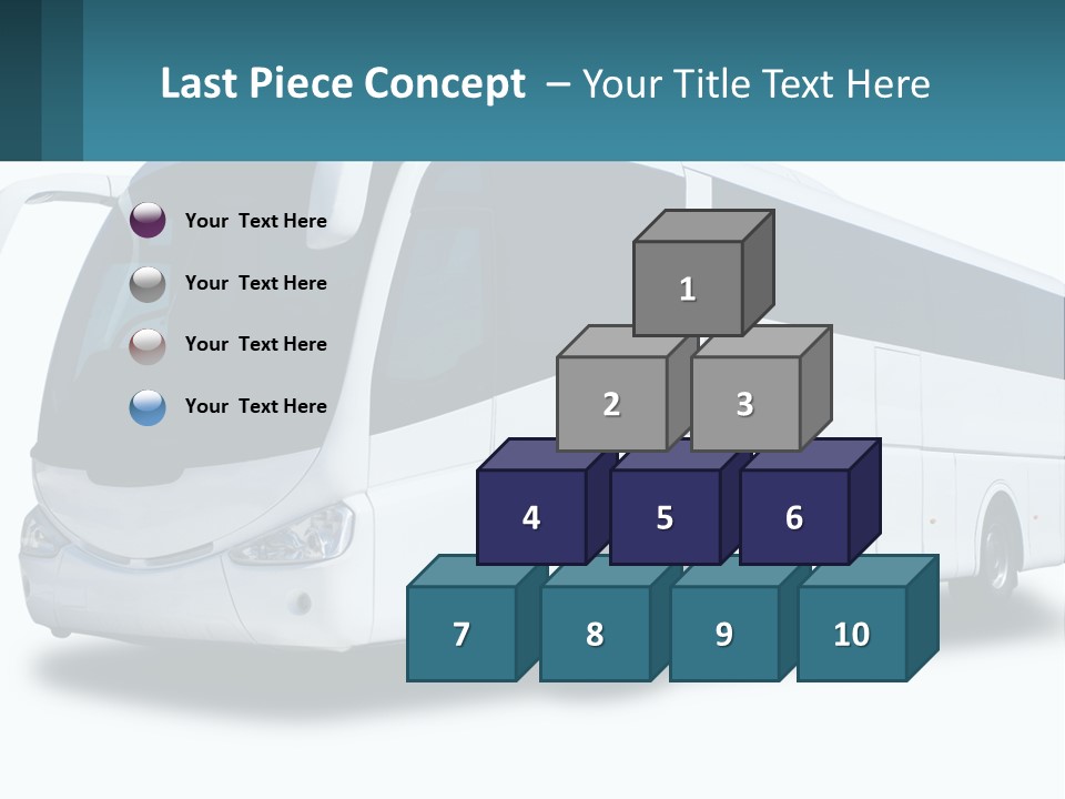 A White Bus Is Shown With A Blue Background PowerPoint Template
