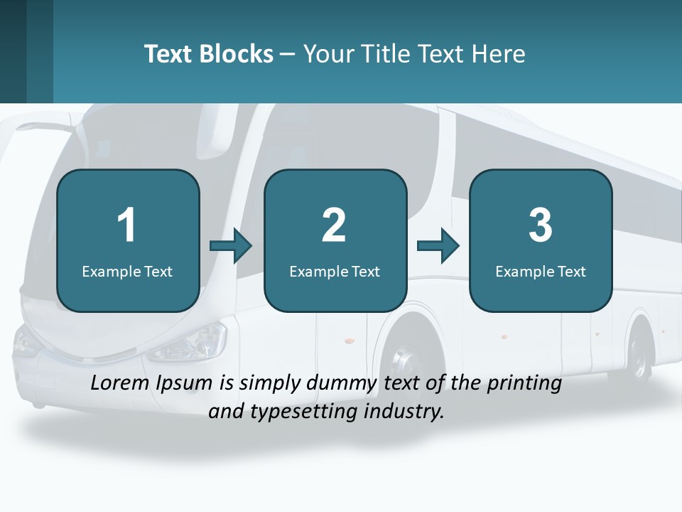 A White Bus Is Shown With A Blue Background PowerPoint Template