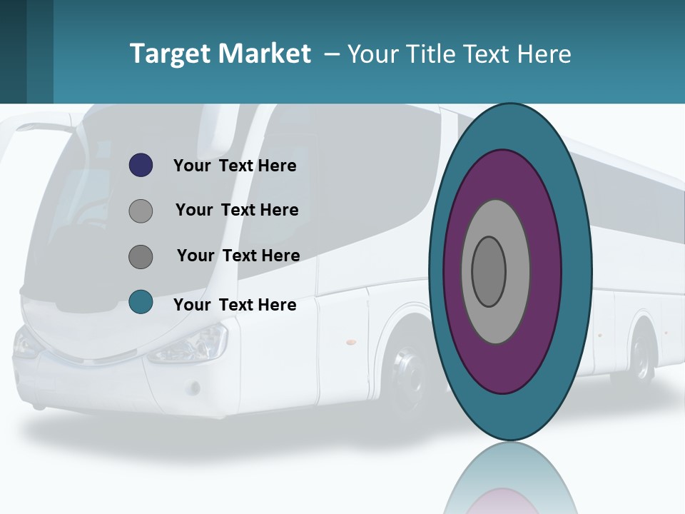 A White Bus Is Shown With A Blue Background PowerPoint Template