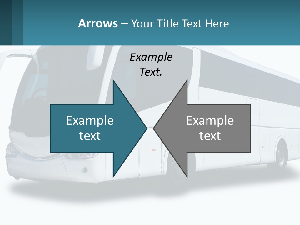 A White Bus Is Shown With A Blue Background PowerPoint Template