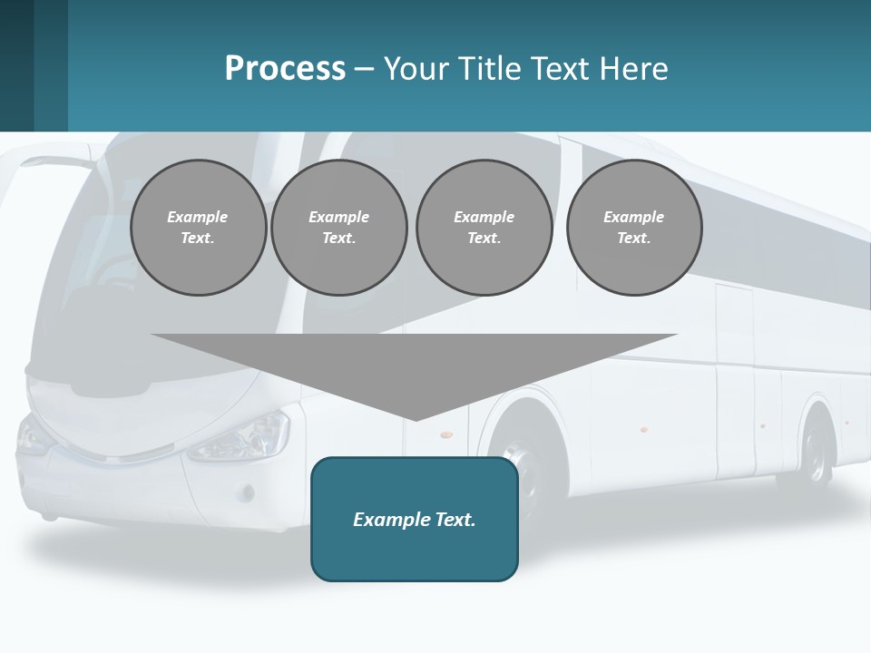 A White Bus Is Shown With A Blue Background PowerPoint Template