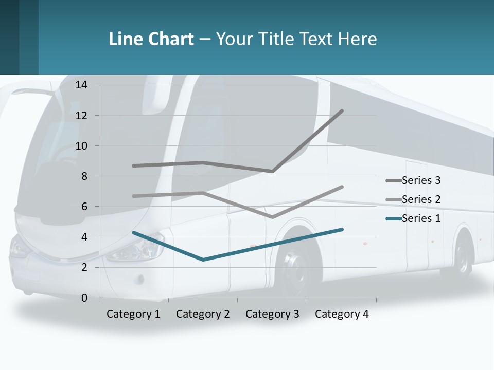 A White Bus Is Shown With A Blue Background PowerPoint Template
