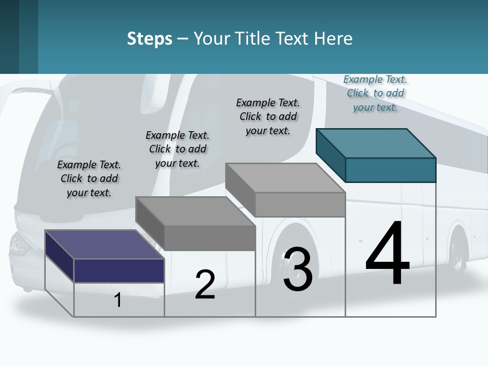 A White Bus Is Shown With A Blue Background PowerPoint Template