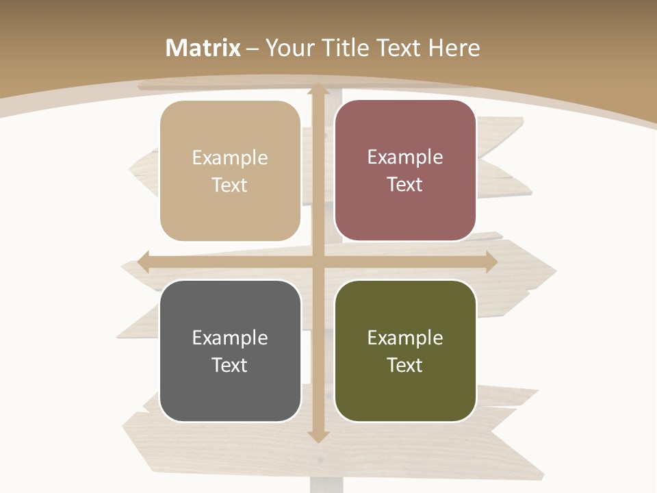 A Group Of Wooden Signs Pointing In Different Directions PowerPoint Template