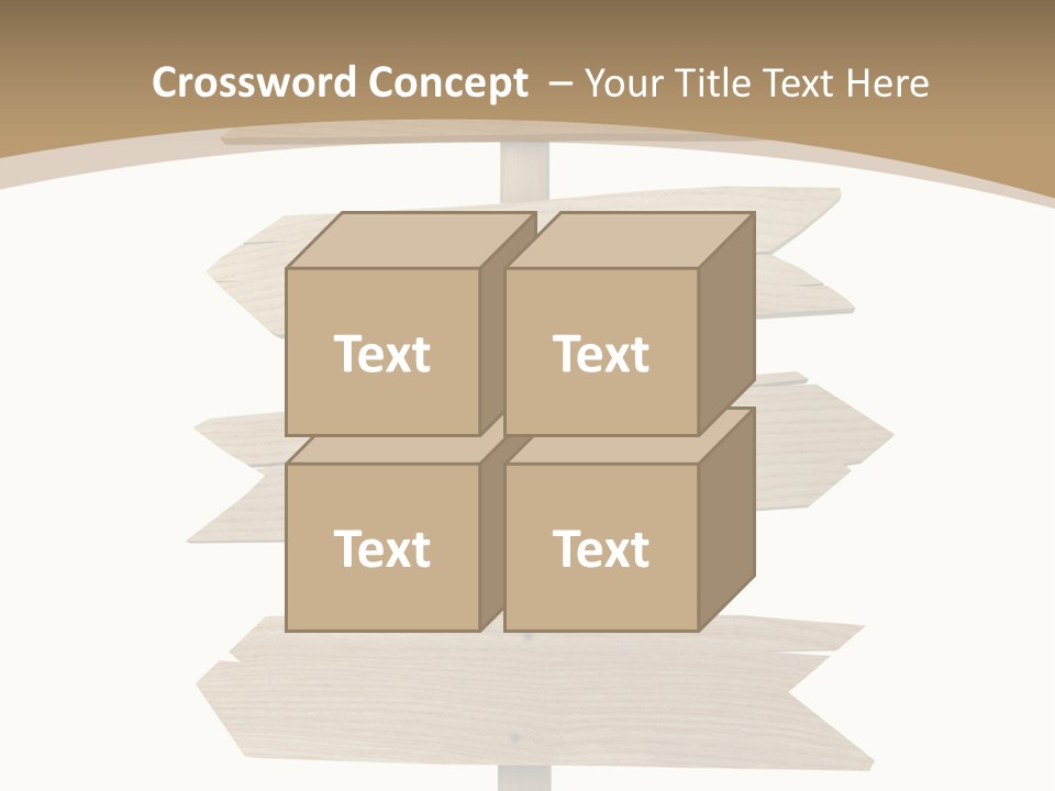 A Group Of Wooden Signs Pointing In Different Directions PowerPoint Template
