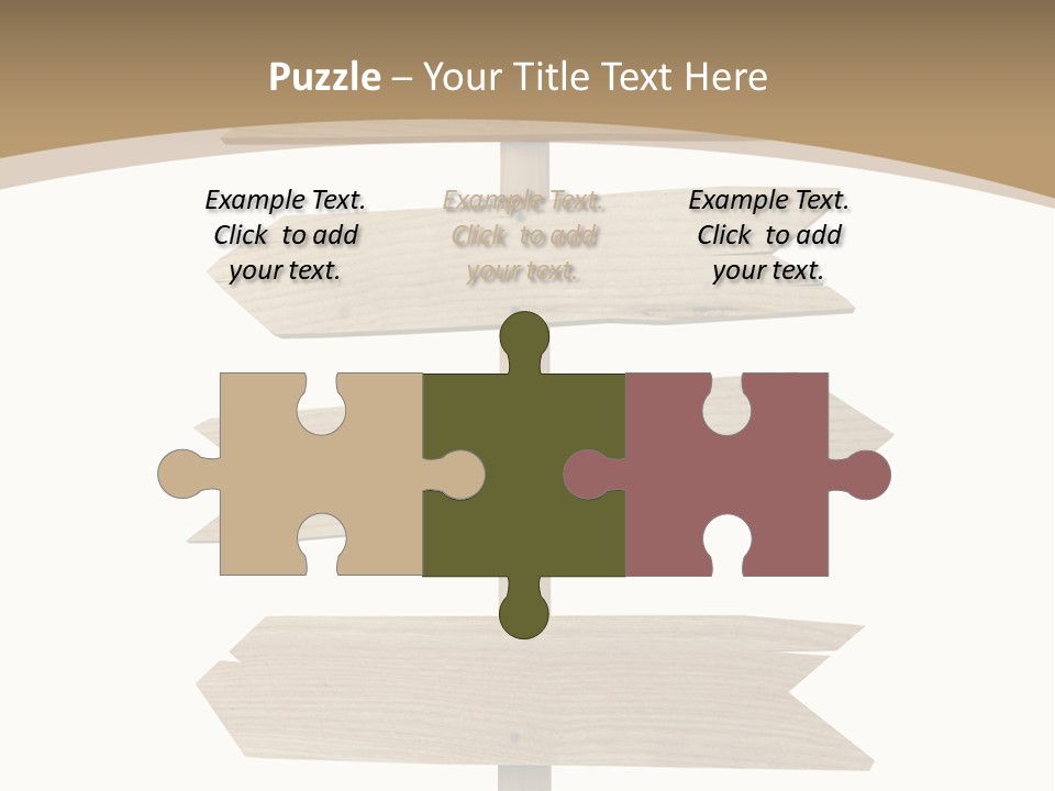 A Group Of Wooden Signs Pointing In Different Directions PowerPoint Template