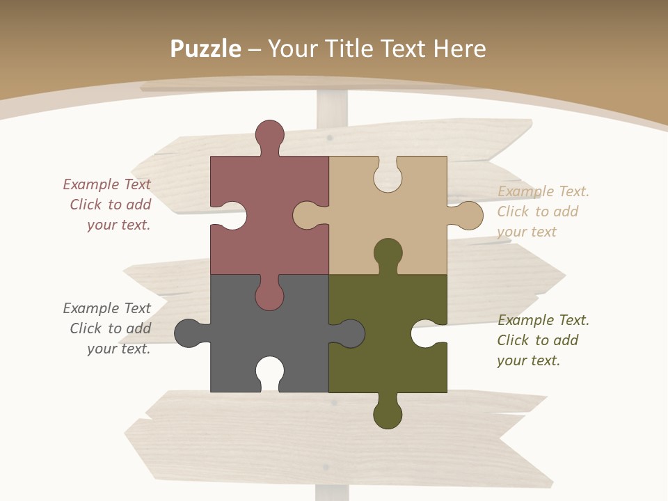 A Group Of Wooden Signs Pointing In Different Directions PowerPoint Template