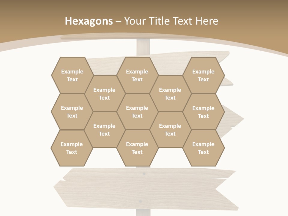 A Group Of Wooden Signs Pointing In Different Directions PowerPoint Template