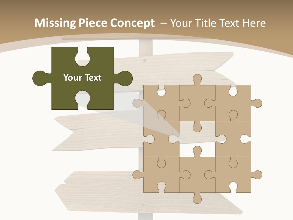A Group Of Wooden Signs Pointing In Different Directions PowerPoint Template