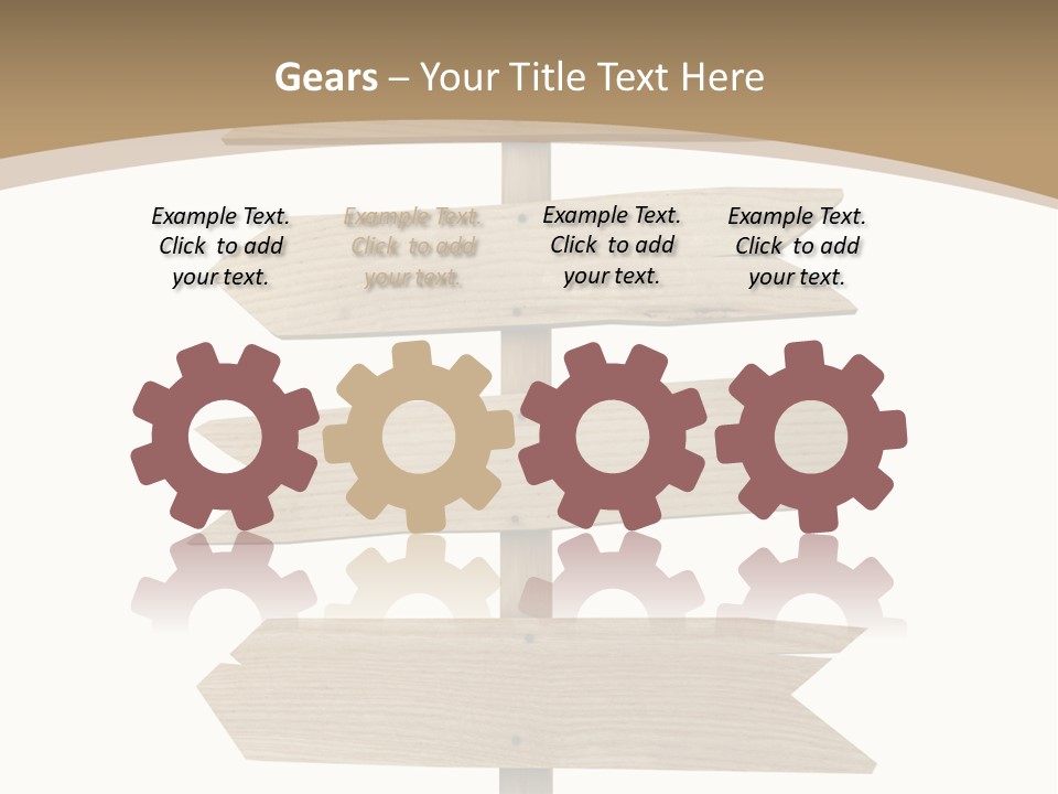 A Group Of Wooden Signs Pointing In Different Directions PowerPoint Template
